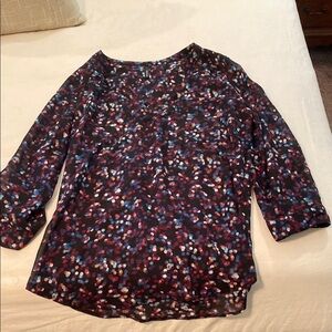 Maurices Black and Pink 3/4 Sleeve Blouse